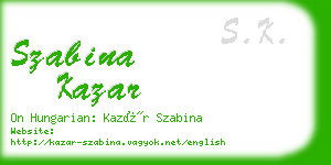 szabina kazar business card